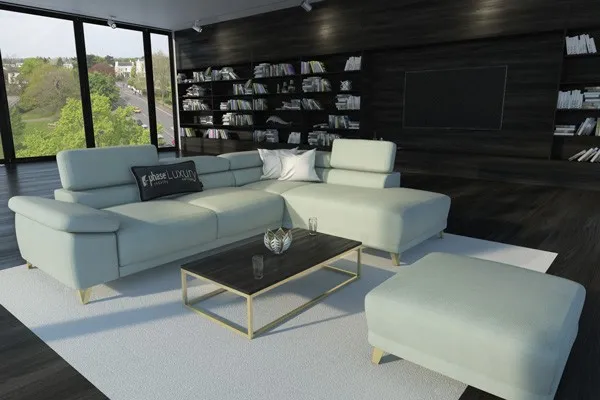 Kožené luxusné sedačky s nohami pozlátenými 24-karátovým zlatom